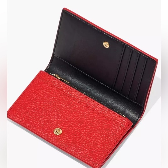 Marc Jacobs Logo Embossed Small Bifold Soft Leather Wallet Red NWT HOST PICK - Picture 14 of 16